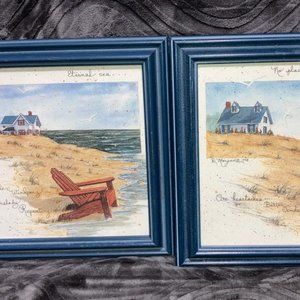 1998 D. Morgan Signed & Framed Art Set of 2